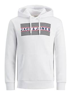 JACK & JONES Herren JJECORP Logo Sweat Hood NOOS 12152840, White/Play-3, XL von JACK & JONES