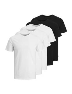 JACK & JONES Herren JJEORGANIC Basic Tee SS O-Neck 5PK MP T-Shirt, Black/Pack:3White 2Black, L von JACK & JONES