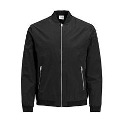 JACK & JONES Herren JJERUSH Bomber NOOS 12165203, Black, L von JACK & JONES