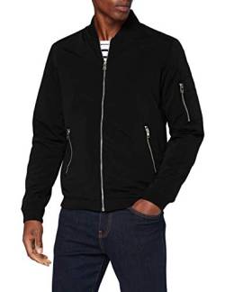 JACK & JONES Herren JJERUSH Bomber NOOS 12165203, Black, S von JACK & JONES