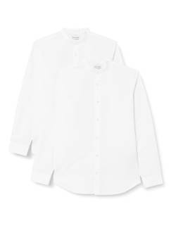 JACK & JONES Herren JJJOE Shirt LS Mao 2MP Businesshemden, White/Pack:White, L von JACK & JONES