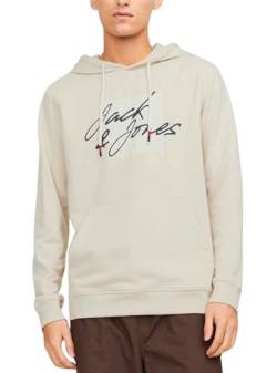 JACK&JONES Herren JJZURI Sweat Hood Kapuzenpullover, Moonbeam, L von JACK & JONES