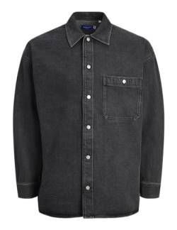 JACK&JONES Herren JORSANTORINI Overshirt LS Langarmhemd, Black Denim, XXL von JACK & JONES