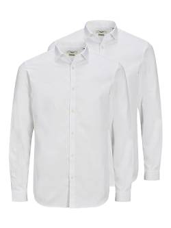 JACK & JONES Herren JPRBLACARDIFF Shirt L/S 2-Pack, White/A - 2XWHITE, XXXL von JACK & JONES