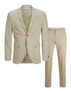 JACK&JONES Herren JPRSOLARIS Check Suit Anzug, Travertine/Checks:SUPER Slim FIT, 52 von JACK & JONES