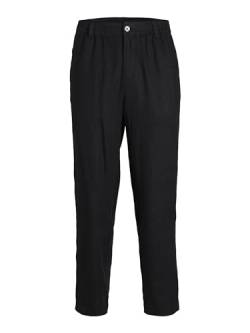 JACK&JONES Herren JPSTKARL JJLAWRENCE Linen SN Chino-Hose, Black Onyx, L von JACK & JONES