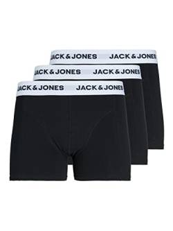 JACK & JONES Herren Jacbasic White Wb Trunks Pack of 3 Boxershorts, Schwarz, M EU von JACK & JONES