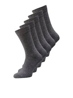 JACK & JONES Herren Jacjens 5 Pack Noos Socken, Dark Grey Melange/Detail:DGM - DGM DGM DGM, Einheitsgröße EU von JACK & JONES