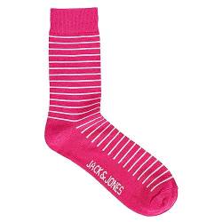JACK & JONES Herren Jackay Stripe Noos Socken, Pink Yarrow ,Einheitsgröße von JACK & JONES