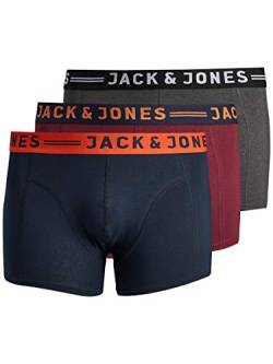 JACK & JONES Herren Jaclichfield Trunks Noos 3 Pack Ps Boxer Shorts, Burgundy, 3XL EU von JACK & JONES