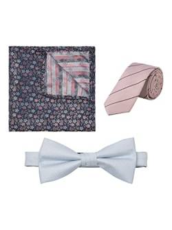 JACK & JONES Herren Jacrilo Summer Giftbox Set aus Krawatte und Fliege, Prism Pink/Detail:Tie-Hankie w. Flower AOP-Bowtie, ONE Size von JACK & JONES