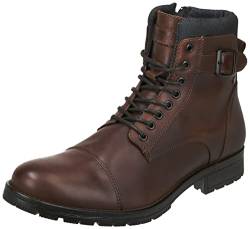 JACK & JONES Herren Jfwalbany Leather Brown Stone Biker Boots, Brown Stone, 40 EU von JACK & JONES