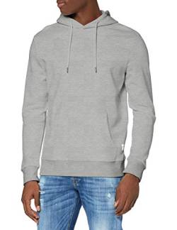 JACK & JONES Herren Jjebasic Noos Hooded Sweatshirt, Hellgrau, S EU von JACK & JONES