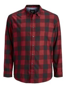 JACK & JONES Herren Jjegingham Twill L/S Ps Noos Shirt, Brick Red, 7XL EU von JACK & JONES