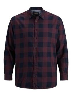 JACK & JONES Herren Jjegingham Twill Shirt L/S Ps Noos Hemd, Port Royale, 5XL Große Größen EU von JACK & JONES