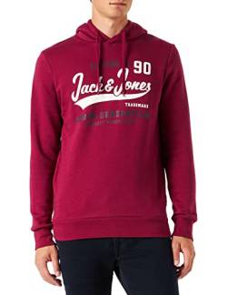 JACK & JONES Herren Jjelogo Sweat Hood 2 Col 22/23 Noos Kapuzenpullover, Rhododendron, M EU von JACK & JONES