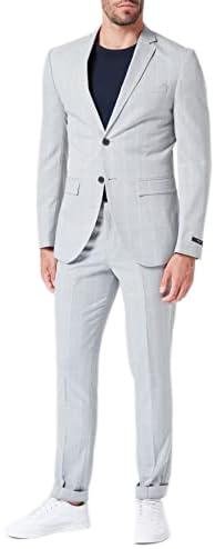 JACK & JONES Herren Jprfranco Check Suit Sn, Light Gray/Checks:super Slim Fit, 48 von JACK & JONES