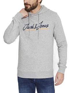 JACK & JONES Herren Kapuzenpullover Jwhtons Upscale Sweat Hoodie Print (as3, Alpha, l, Regular, Regular, Light Grey Melange) von JACK & JONES