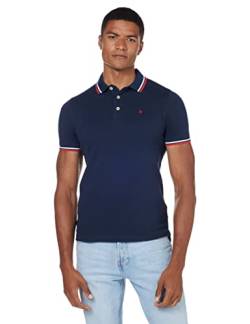 JACK & JONES Herren Klassische Pique Knit Baumwolle Polo-Shirt - Marine - L von JACK & JONES