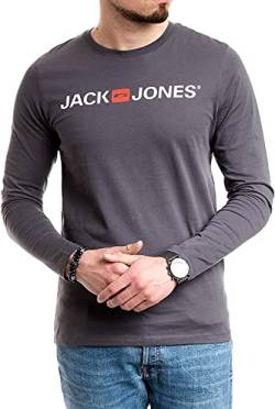 JACK & JONES Herren Langarmshirt aus Baumwolle - Longsleeve Männer (Asphalt Opt1 Corp - 3XL) von JACK & JONES