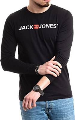 JACK & JONES Herren Langarmshirt aus Baumwolle - Longsleeve Männer (Black Opt2 Corp - S) von JACK & JONES