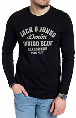 JACK & JONES Herren Langarmshirt aus Baumwolle - Longsleeve Männer (Black Opt4 - L)(Nala L/S Black OPT4 - L) von JACK & JONES