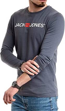 JACK & JONES Herren Langarmshirt aus Baumwolle - Longsleeve Männer (Dark Slate Opt3 Corp - XL) von JACK & JONES