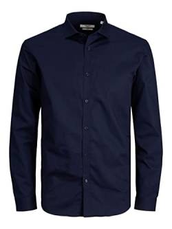 JACK & JONES Herren PLUS JPRBLACARDIFF Shirt L/S PS NOOS Hemd, Navy Blazer/Fit:Loose FIT, 5XL Grande Taille von JACK & JONES