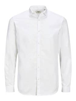 JACK & JONES Herren PLUS JPRBLACARDIFF Shirt L/S PS NOOS Hemd, White/Fit:Loose FIT, 5XL Grande Taille von JACK & JONES
