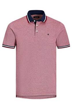 JACK & JONES Herren Poloshirt JJEPAULOS - Relaxed Fit Plussize XXL-8XL Baumwolle, Größe:5XL, Farbe:Rio Red PS 12143859 von JACK & JONES