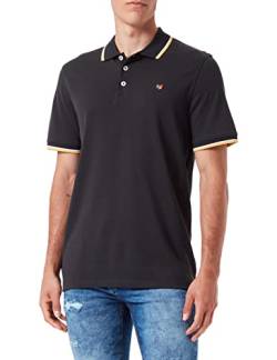 JACK & JONES Herren Poloshirt JPRBLUWIN - Regular Fit S M L XL XXL Baumwolle, Größe:M, Farbe:Black REG W. Dark Grey Melange 12169064 von JACK & JONES