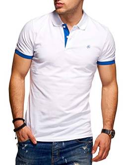 JACK & JONES Herren Poloshirt Polohemd Kurzarmshirt Shirt Basic (L, White/Classic Blue) von JACK & JONES