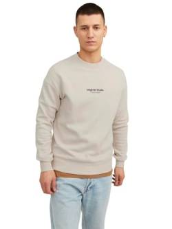 JACK & JONES Herren Rundhals Pullover JORVESTERBRO - Relaxed Fit S M L XL XXL, Größe:L, Farbe:Moonbeam 12241694 von JACK & JONES