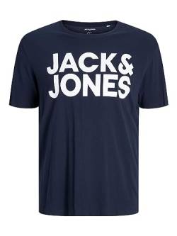 JACK & JONES Herren Rundhals T-Shirt JJECORP Logo - Regular Fit Plussize XXL-8XL, Größe:3XL, Farbe:Navy Blazer 12158505 von JACK & JONES