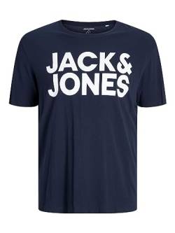 JACK & JONES Herren Rundhals T-Shirt JJECORP Logo - Regular Fit Plussize XXL-8XL, Größe:7XL, Farbe:Navy Blazer 12158505 von JACK & JONES