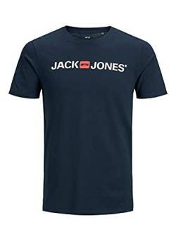 JACK & JONES Herren Rundhals T-Shirt JJECORP Logo - Slim Fit Plussize XXL-8XL, Größe:3XL, Farbe:Navy Blazer 12184987 von JACK & JONES