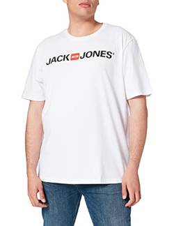 JACK & JONES Herren Rundhals T-Shirt JJECORP Logo - Slim Fit Plussize XXL-8XL, Größe:3XL, Farbe:White 12184987 von JACK & JONES