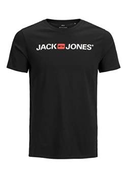 JACK & JONES Herren Rundhals T-Shirt JJECORP Logo - Slim Fit Plussize XXL-8XL, Größe:4XL, Farbe:Black 12184987 von JACK & JONES