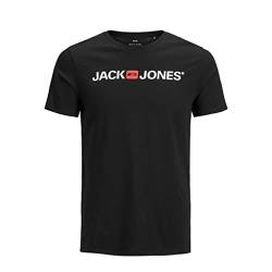 JACK & JONES Herren Rundhals T-Shirt JJECORP Logo - Slim Fit Plussize XXL-8XL, Größe:5XL, Farbe:Black 12184987 von JACK & JONES