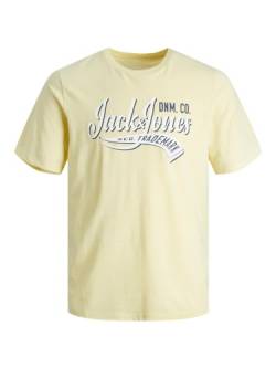JACK & JONES Herren Rundhals T-Shirt JJELOGO - Regular Fit S M L XL XXL Cotton, Größe:S, Farbe:French Vanilla Melange 12246690 von JACK & JONES