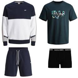 JACK & JONES Herren Sommer Box Sweat Hoodie T Shirt Trunk Boxershort Shorts kurze Hose Sport Bermuda S M L XL XXL (L, Sommer Box 5) von JACK & JONES