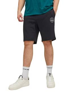 JACK & JONES Herren Sweat Short JPSTSHARK - Relaxed Fit - Plussize Schwarz Blau, Größe:42, Farbe:Black 12229945 von JACK & JONES