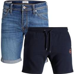 JACK & JONES Herren Sweat Shorts Kurze Hose Sporthose Bermuda Training Sport Jeans (5XL, 2er Pack #20) von JACK & JONES