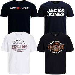 JACK & JONES Herren T-Shirt 4er Pack Big Size Übergröße 2XL 3XL 4XL 5XL 6XL 7XL 8XL Rundhals O-Neck Tee T Shirt sulk45 (6XL, 4er Paket # 28 PS) von JACK & JONES