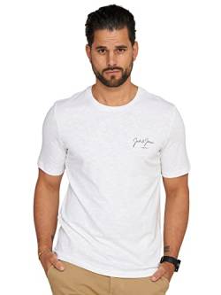 JACK & JONES Herren T-Shirt Elif Infinity O-Neck Shirt Kurzarmshirt (as3, Alpha, l, Regular, Regular, White/Without Backprint) von JACK & JONES