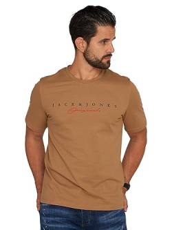 JACK & JONES Herren T-Shirt Marc Infinity O-Neck Shirt Kurzarmshirt (as3, Alpha, l, Regular, Regular, Cinnamon) von JACK & JONES