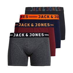 JACK & JONES Herren Unterhosen 4er Pack Männer Marken Boxershorts Unterwäsche, Farbe:Mehrfarbig, Größe:M von JACK & JONES