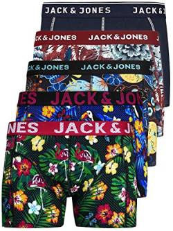 JACK & JONES Herren Unterhosen 5er Set/Pack Sale Männer Marken Boxershorts Weiss schwarz blau grau Shorts Trunks 95% Baumwolle S M L XL XXL (S, 5er Pack Mix 1) von JACK & JONES