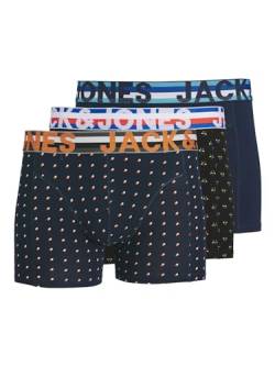 JACK & JONES Herren Unterhosen Shorts Boxershorts Trunks 3er Pack, Farbe:Mehrfarbig, Wäschegröße:2XL, Artikel:- Black/Navy blaze2 von JACK & JONES