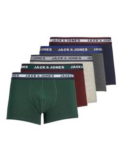 JACK & JONES Herren Unterhosen Shorts Boxershorts Trunks 5er Pack, Farbe:Mehrfarbig, Wäschegröße:2XL, Artikel:-DGM/sea Moss/Port Royale/Navy Blazer/LGM von JACK & JONES